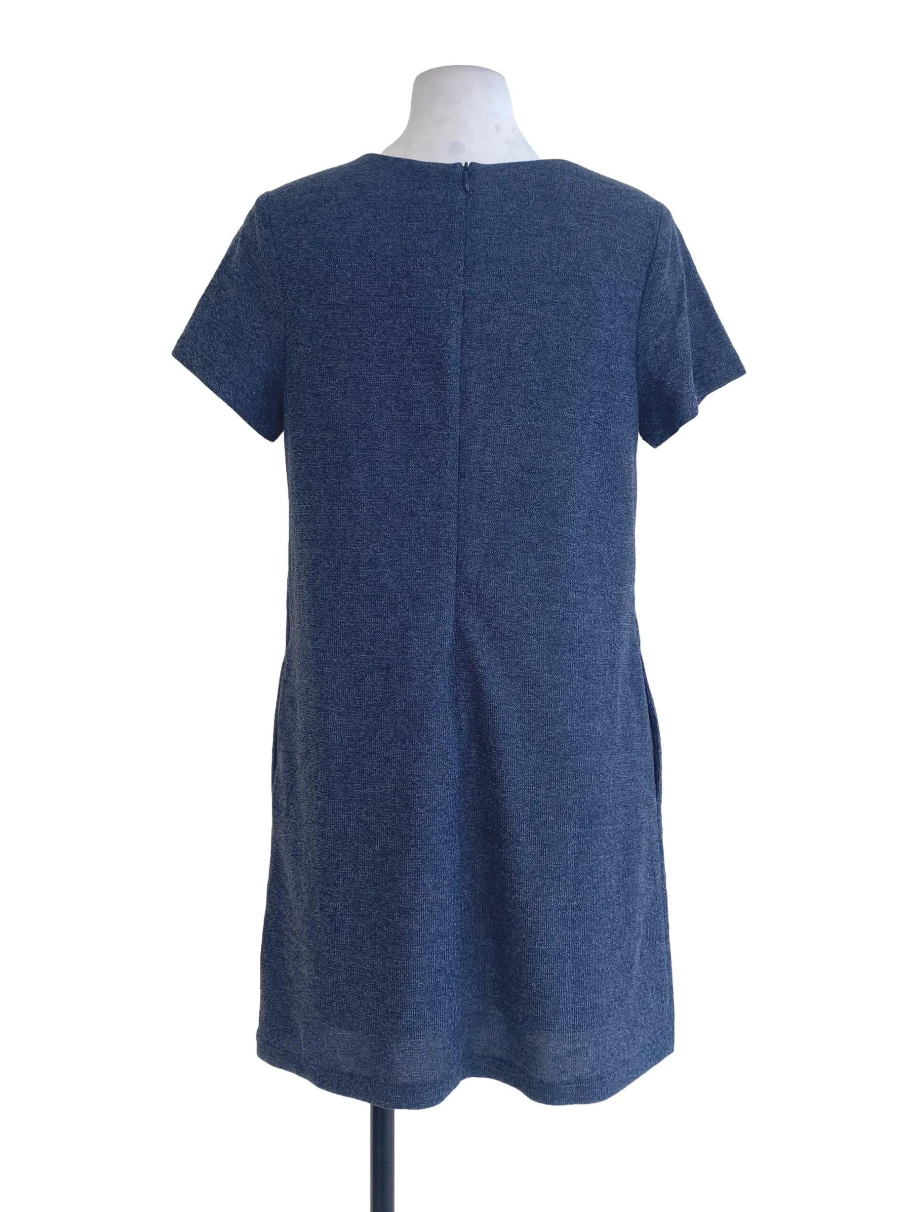 Navy Blue Textured Dress