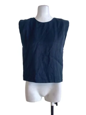 Navy Blue Textured Top
