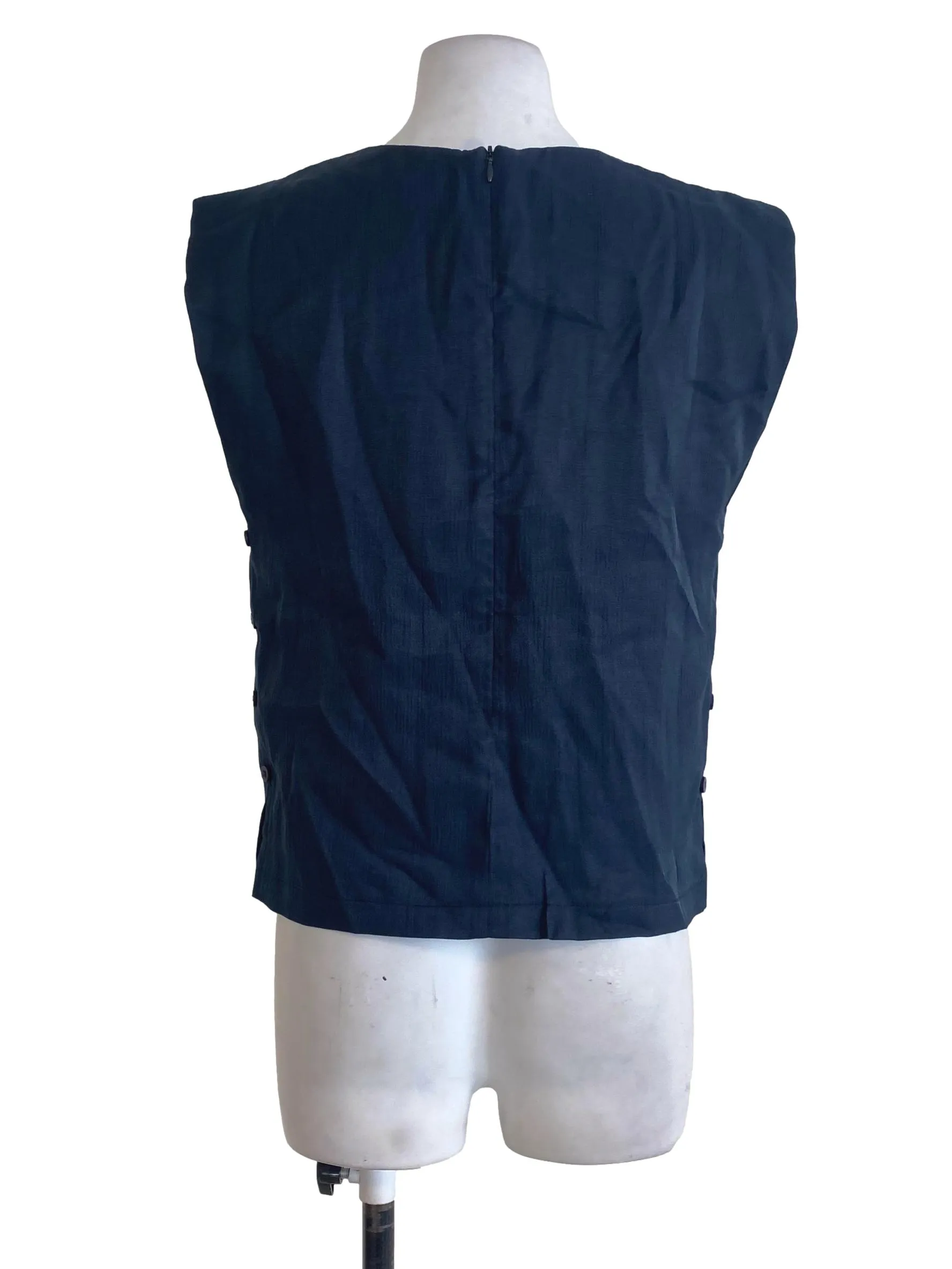 Navy Blue Textured Top