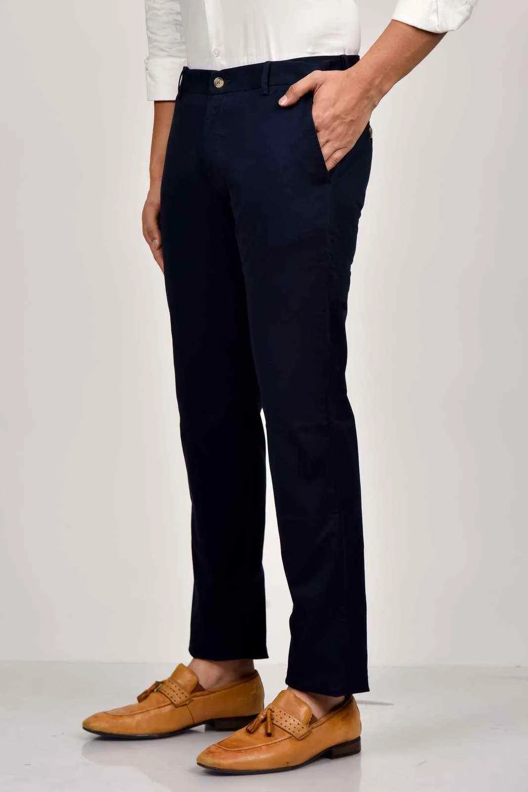 Navy Cotton Trouser