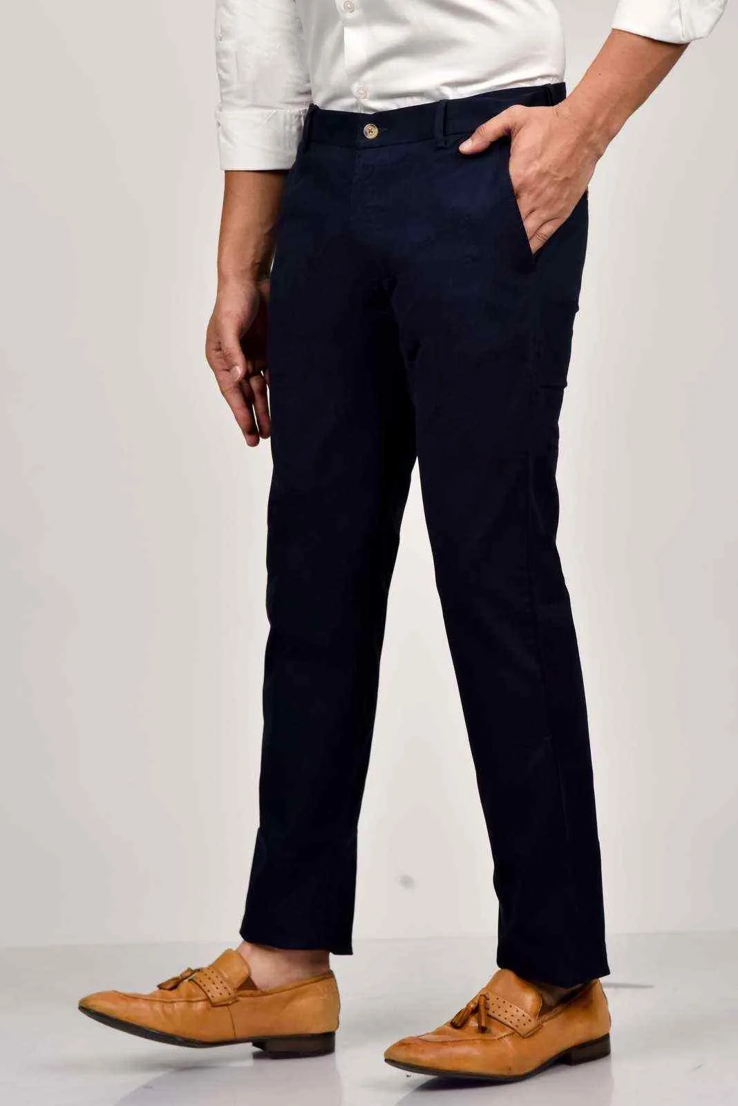 Navy Cotton Trouser