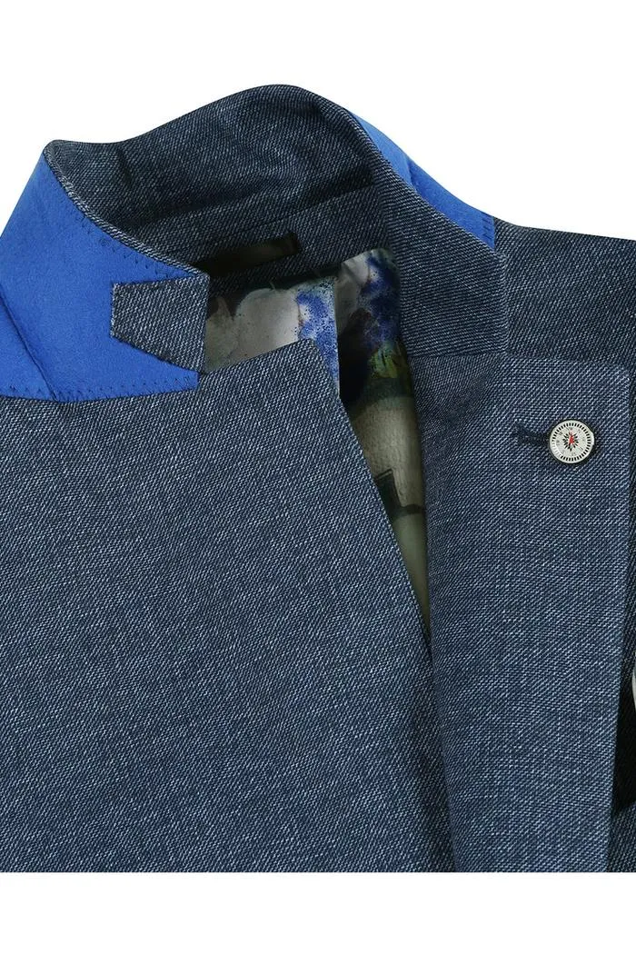 Navy Textured Sports Jacket