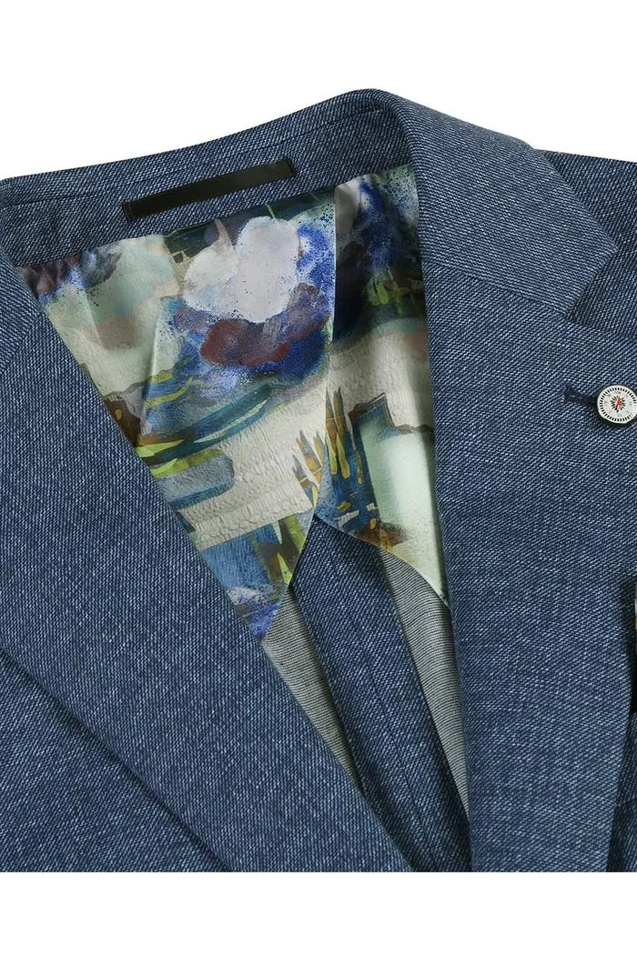 Navy Textured Sports Jacket