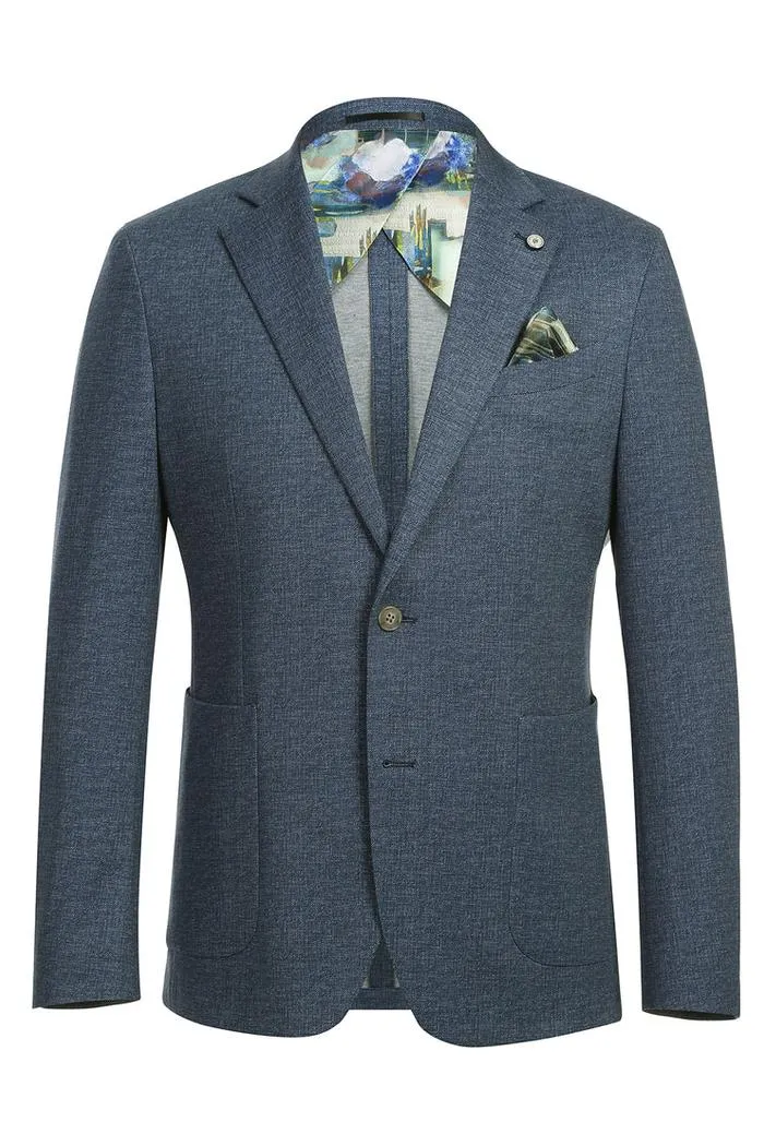 Navy Textured Sports Jacket