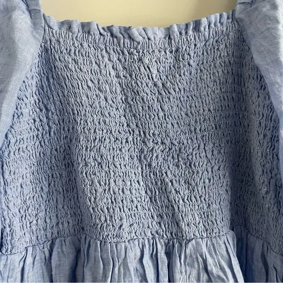 New! J. Crew linen daydream midi dress blue 20368