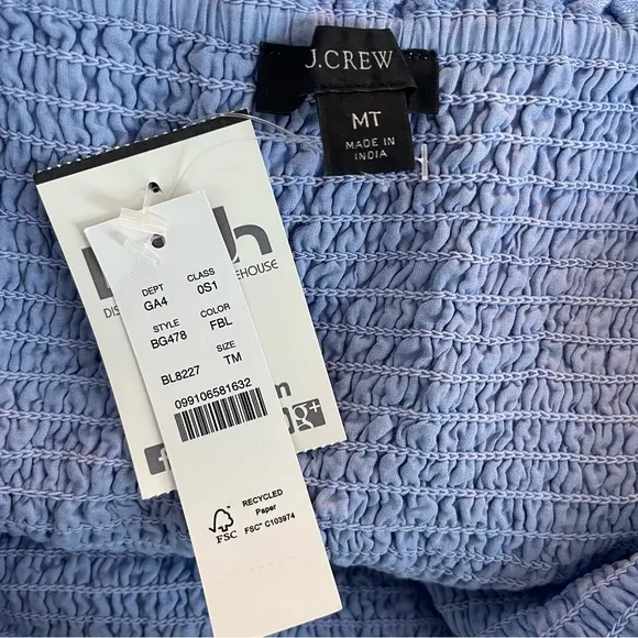 New! J. Crew linen daydream midi dress blue 20368