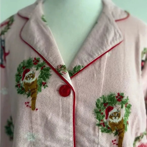 New comfy  2 piece Christmas pjs !! For cat lovers!!