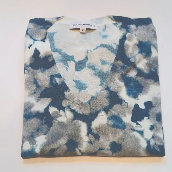 New White   Warren Cropped V-Neck Pullover XS