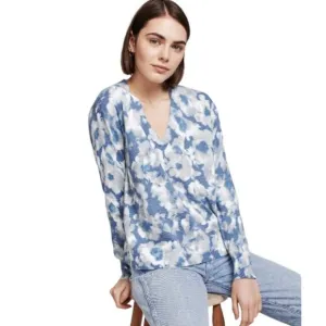 New White   Warren Cropped V-Neck Pullover XS