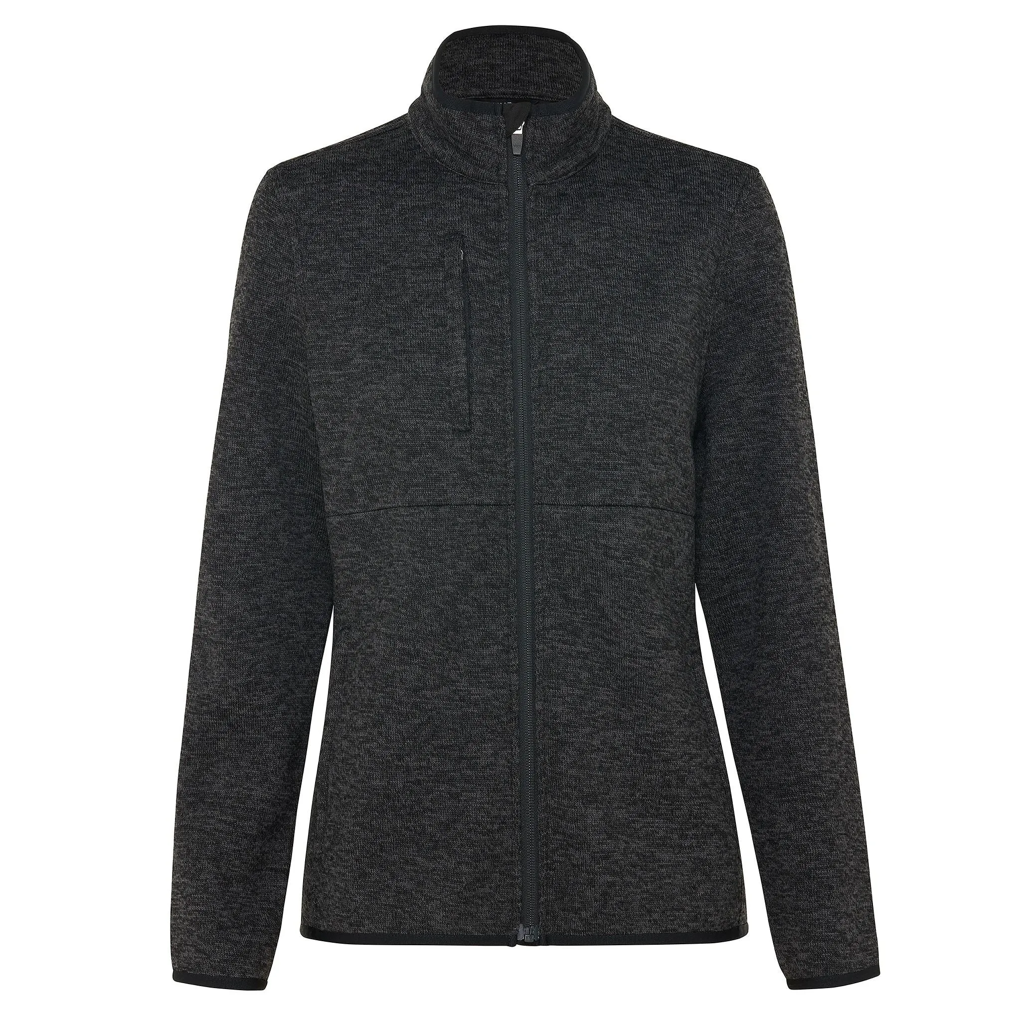 NNT Women's Textured Fleece Zip Front Jacket - Charcoal