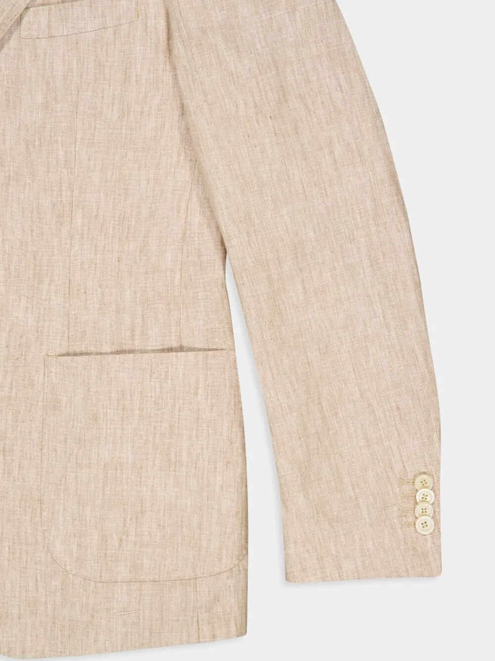 Nut Two-Button Linen Blazer