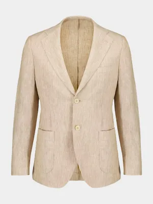 Nut Two-Button Linen Blazer