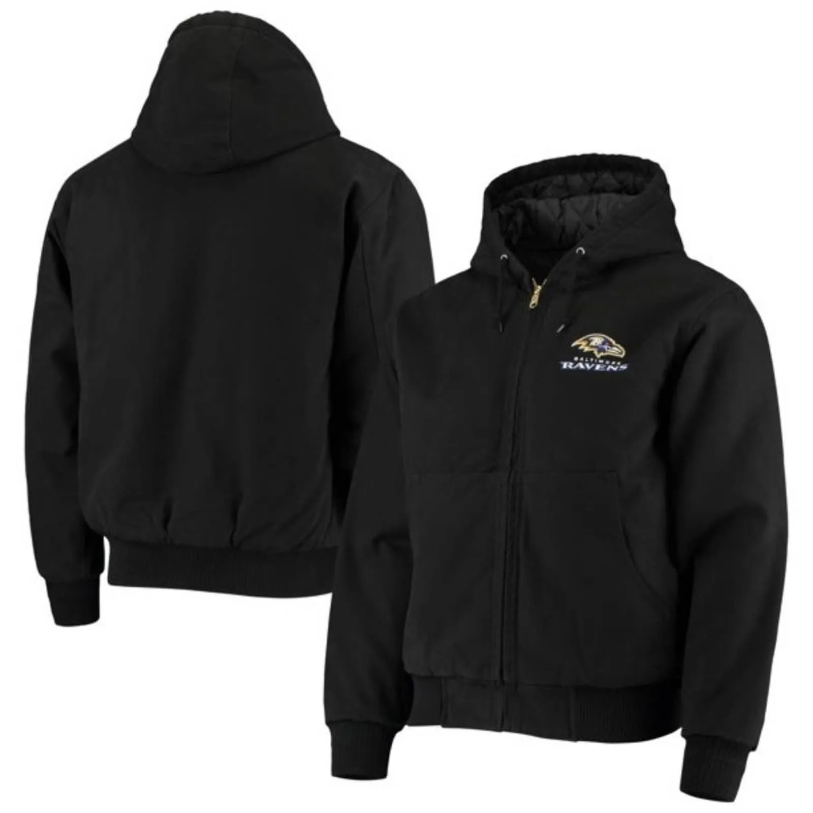 NWT Men's Dunbrooke Black Balto. Ravens Dakota Cotton Canvas Hooded Jacket