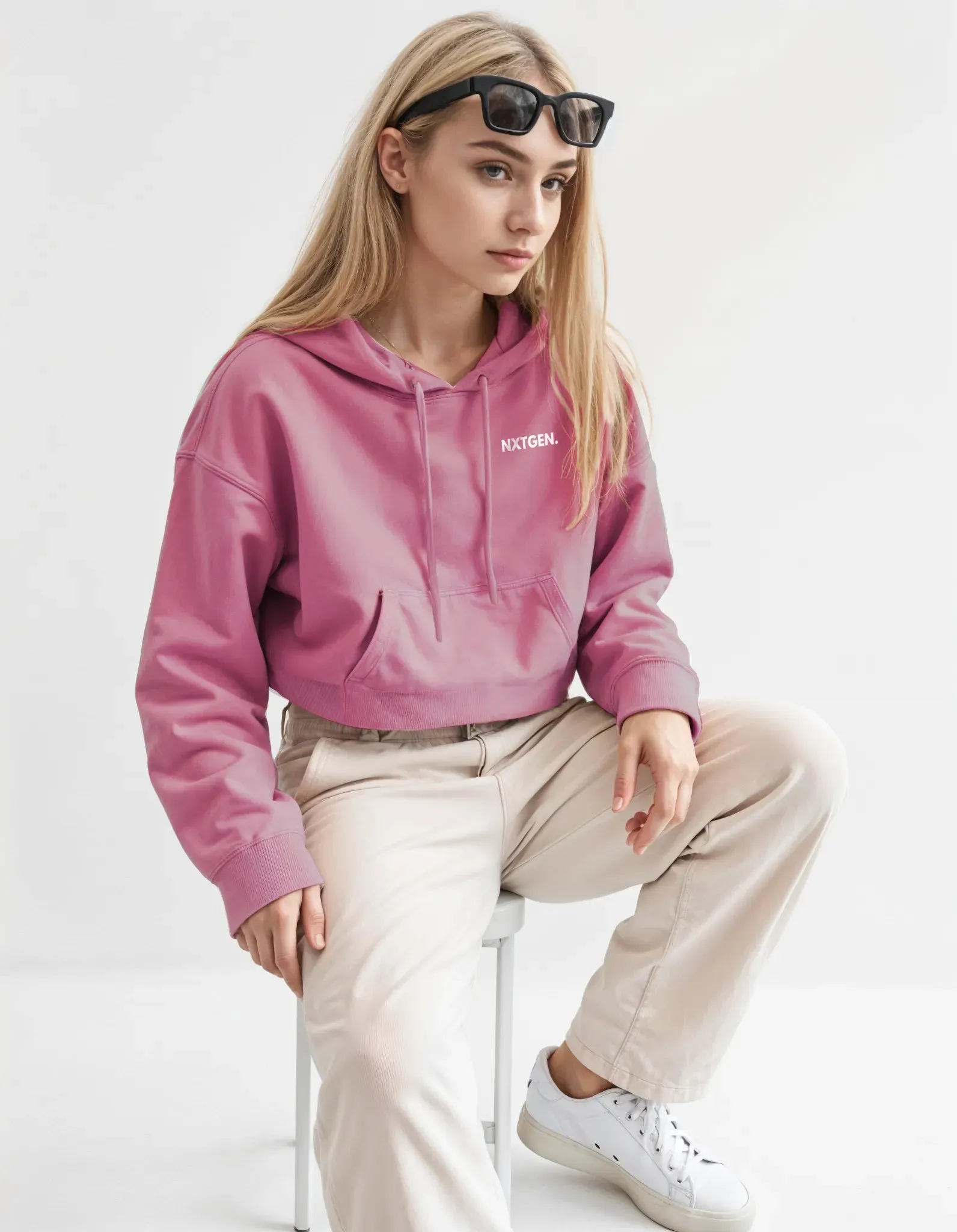 NXTGEN Washed Cropped Hoodie