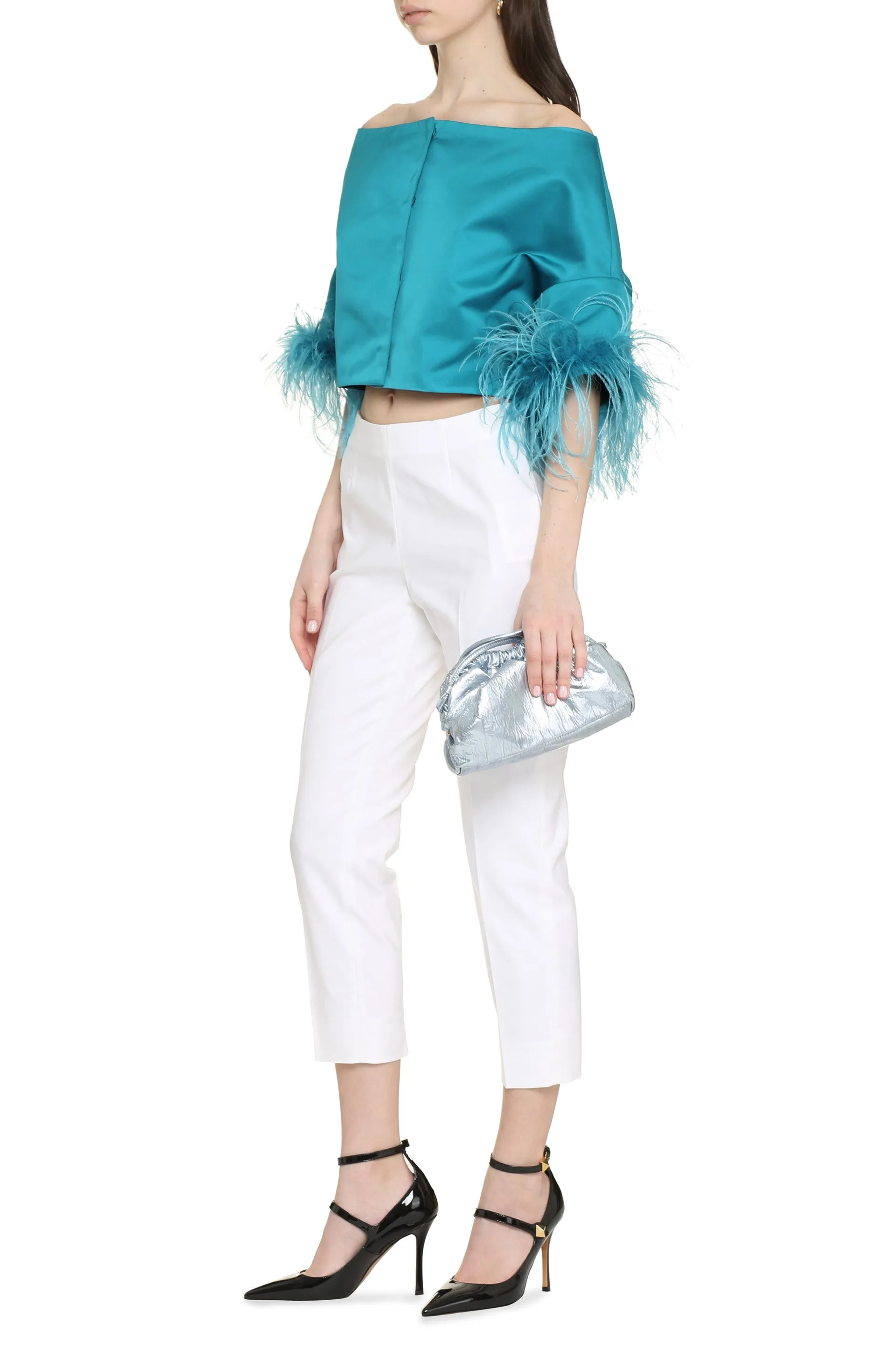 Off-shoulder bolero jacket