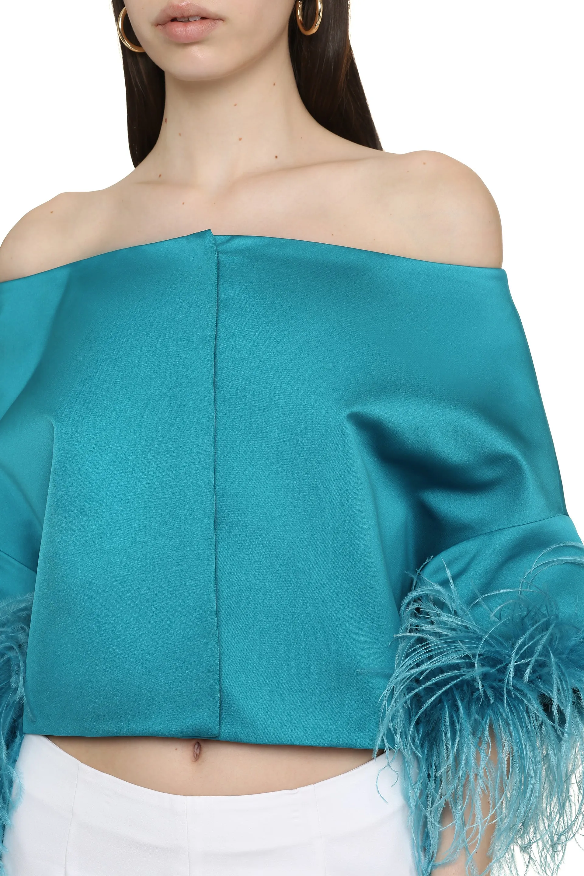 Off-shoulder bolero jacket