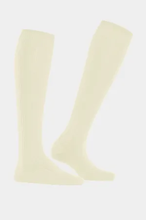 Off-White Needlepoint Knee High