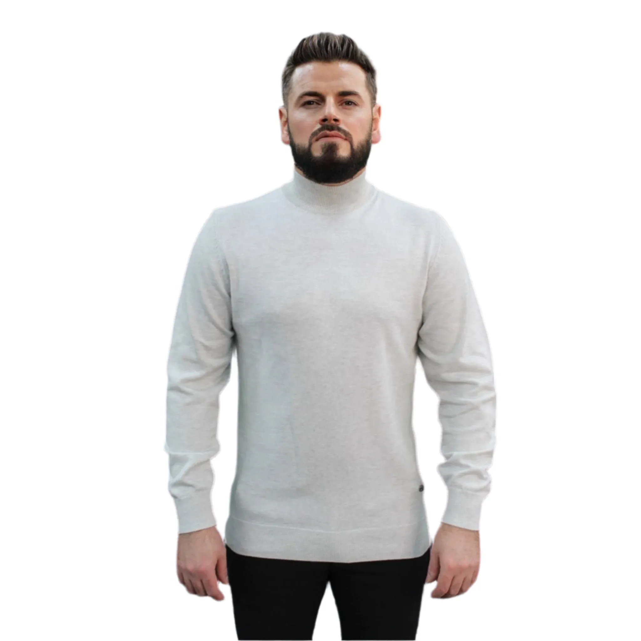 Off- White Wool Mock Neck,  Essential  Sweater