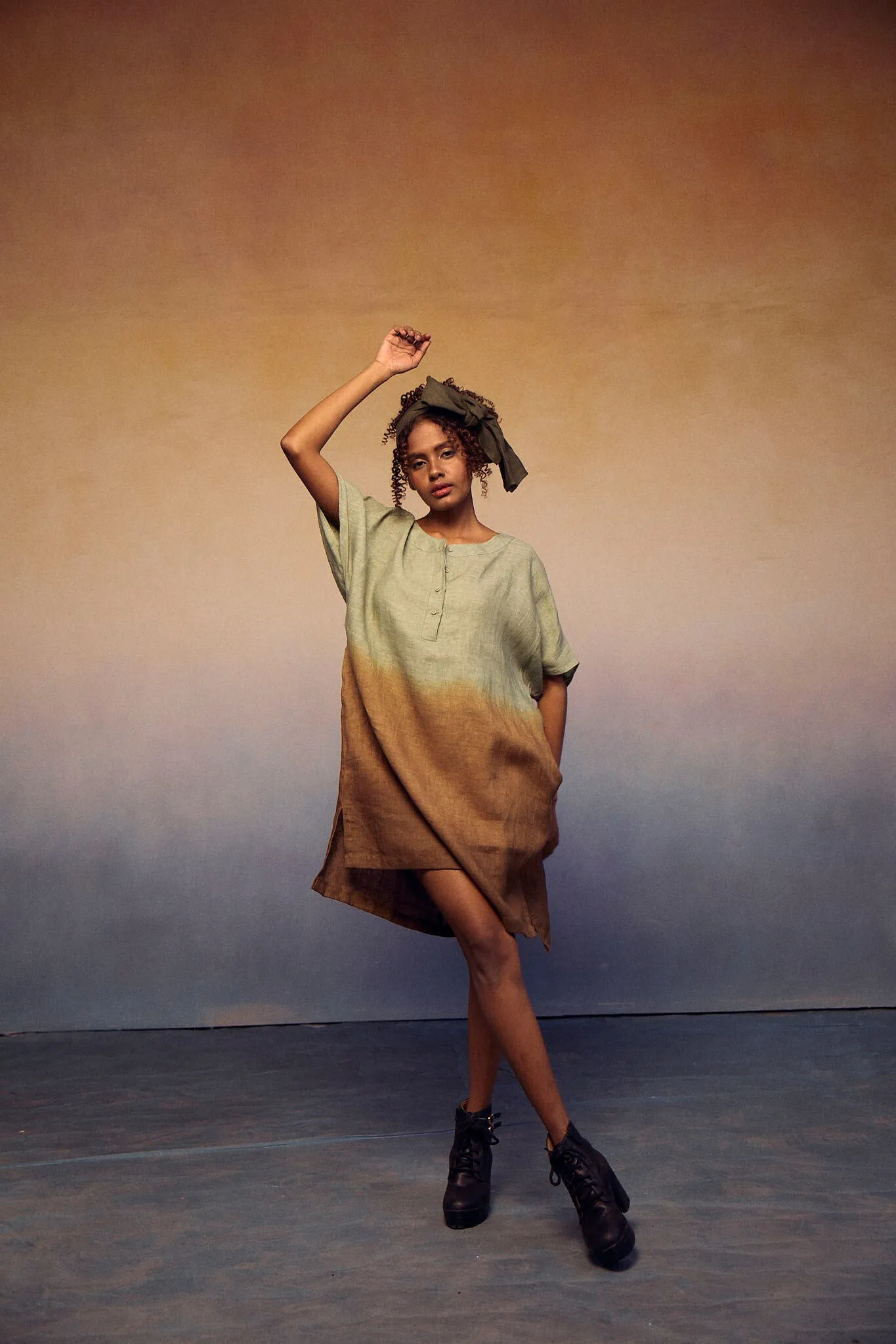 Ombre Block Dress - Pastel Green