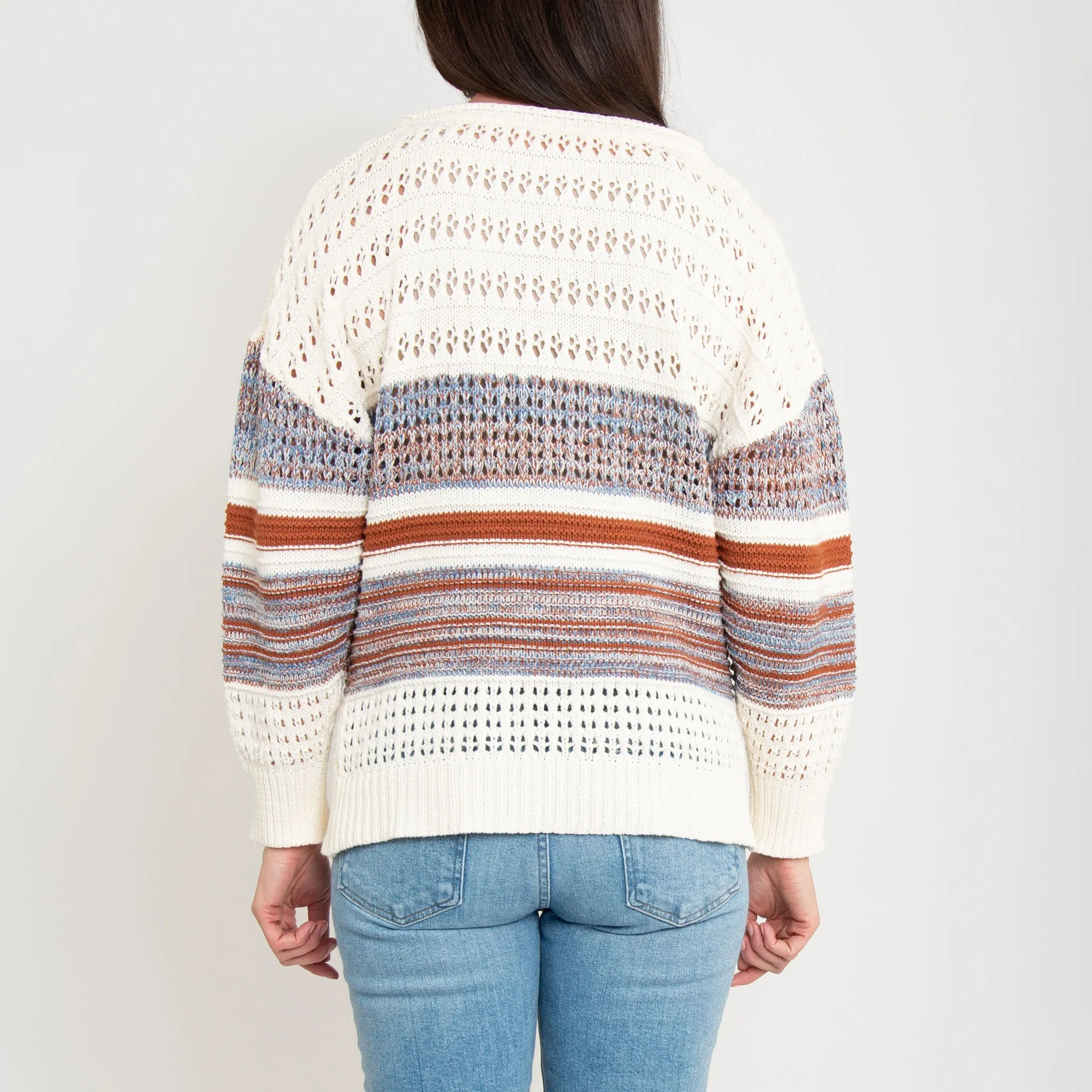 Opal Color Block Crochet Sweater