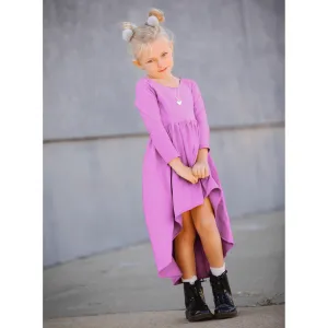 Organic Giselle Dress Long Sleeve Purple
