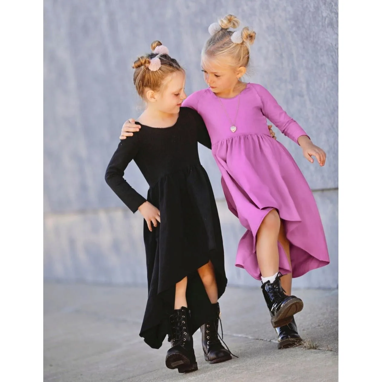 Organic Giselle Dress Long Sleeve Purple