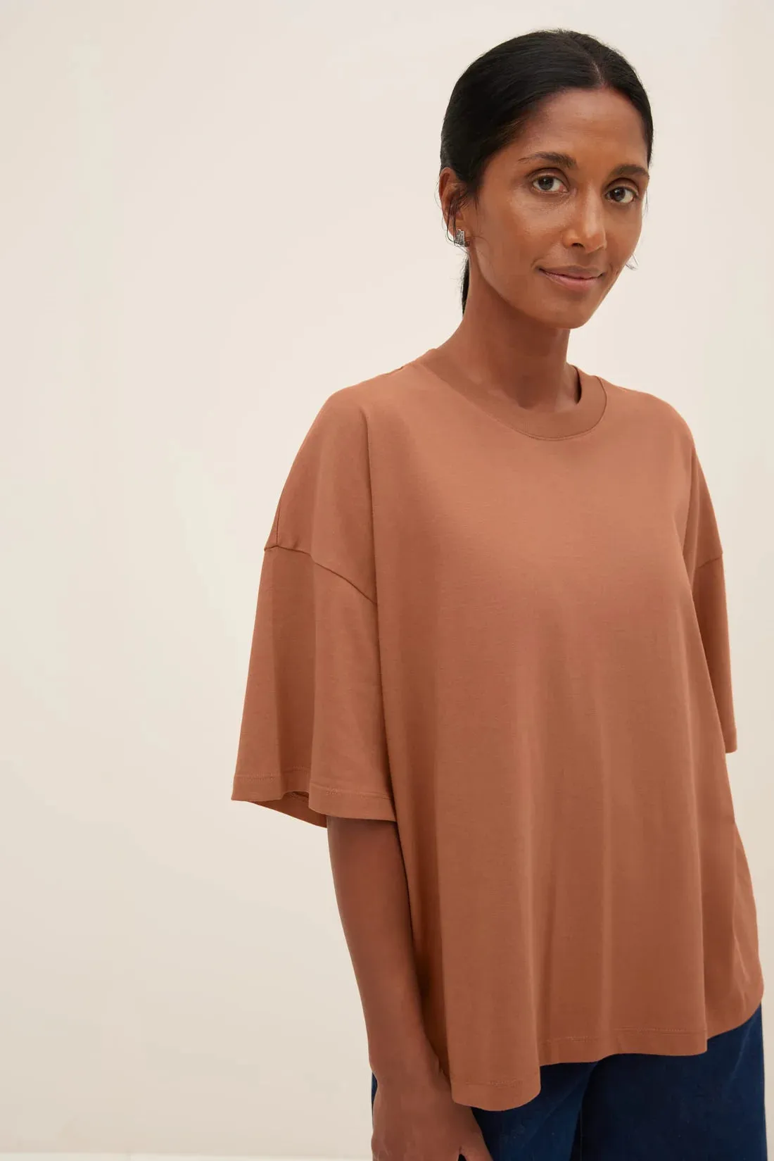 Oversized Boxy Tee in Sienna | Kowtow