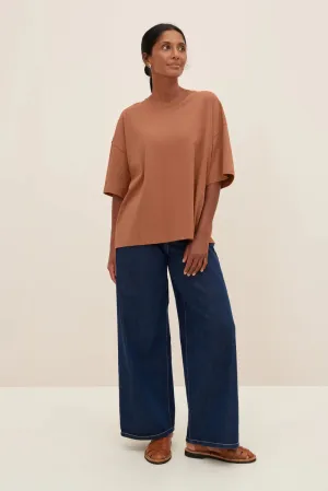 Oversized Boxy Tee in Sienna | Kowtow