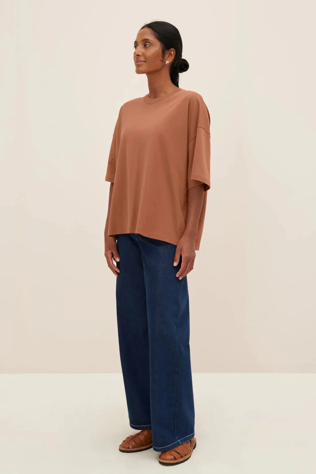 Oversized Boxy Tee in Sienna | Kowtow