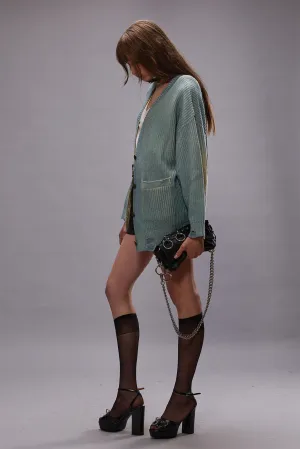 OVERSIZED CARDIGAN - LIGHT SKY BLUE