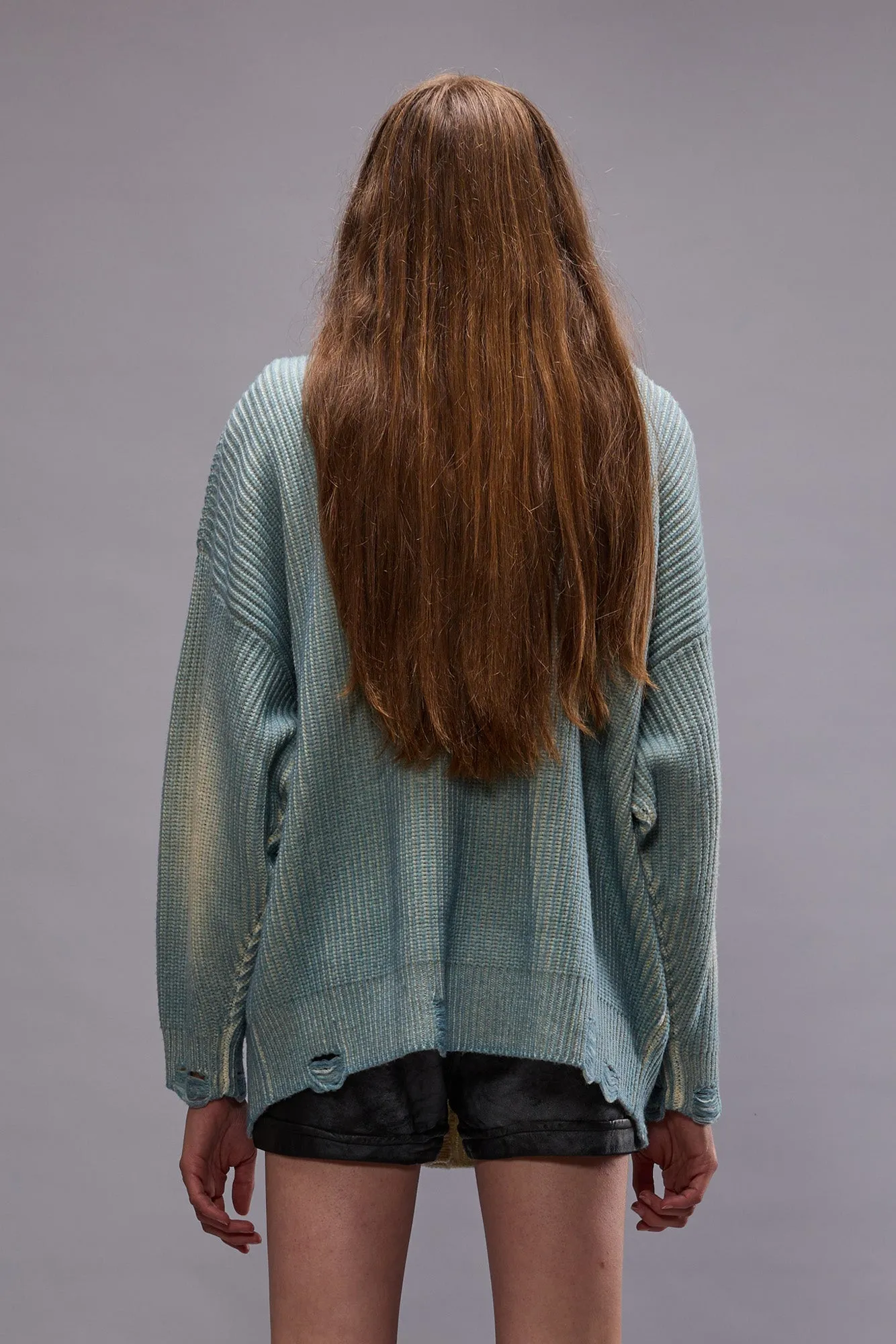 OVERSIZED CARDIGAN - LIGHT SKY BLUE