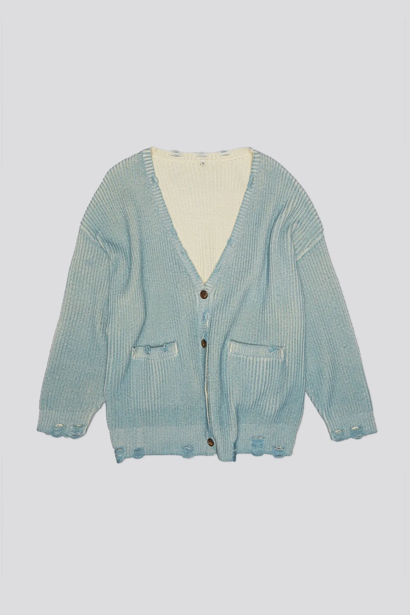 OVERSIZED CARDIGAN - LIGHT SKY BLUE