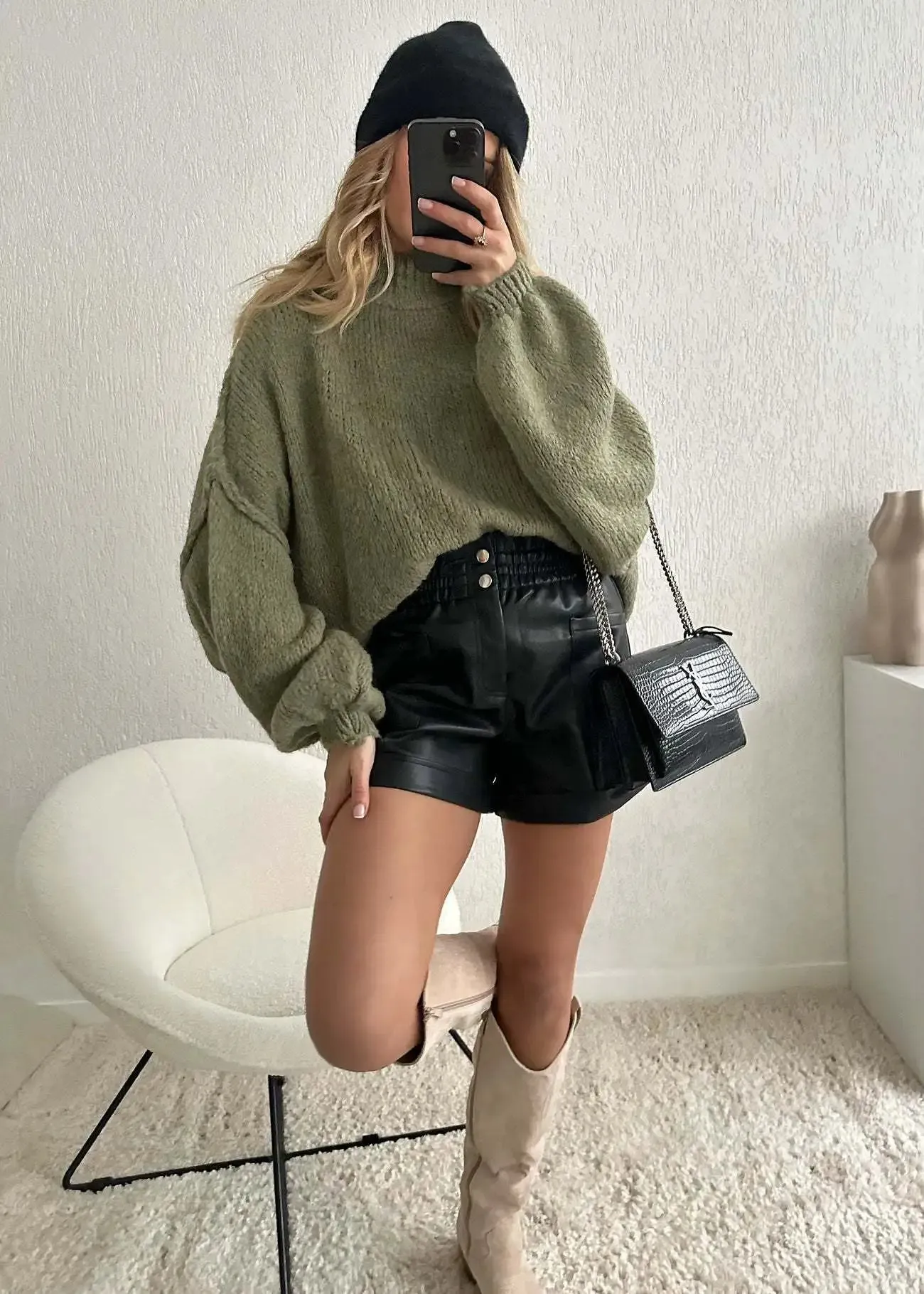 Oversized Green Sweater Dress