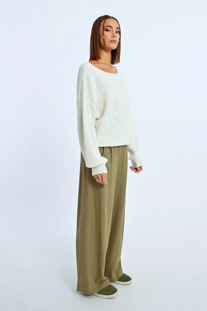 OVERSIZED SEQUIN SWEATER