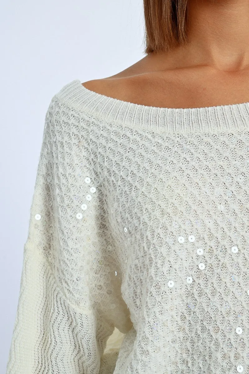 OVERSIZED SEQUIN SWEATER