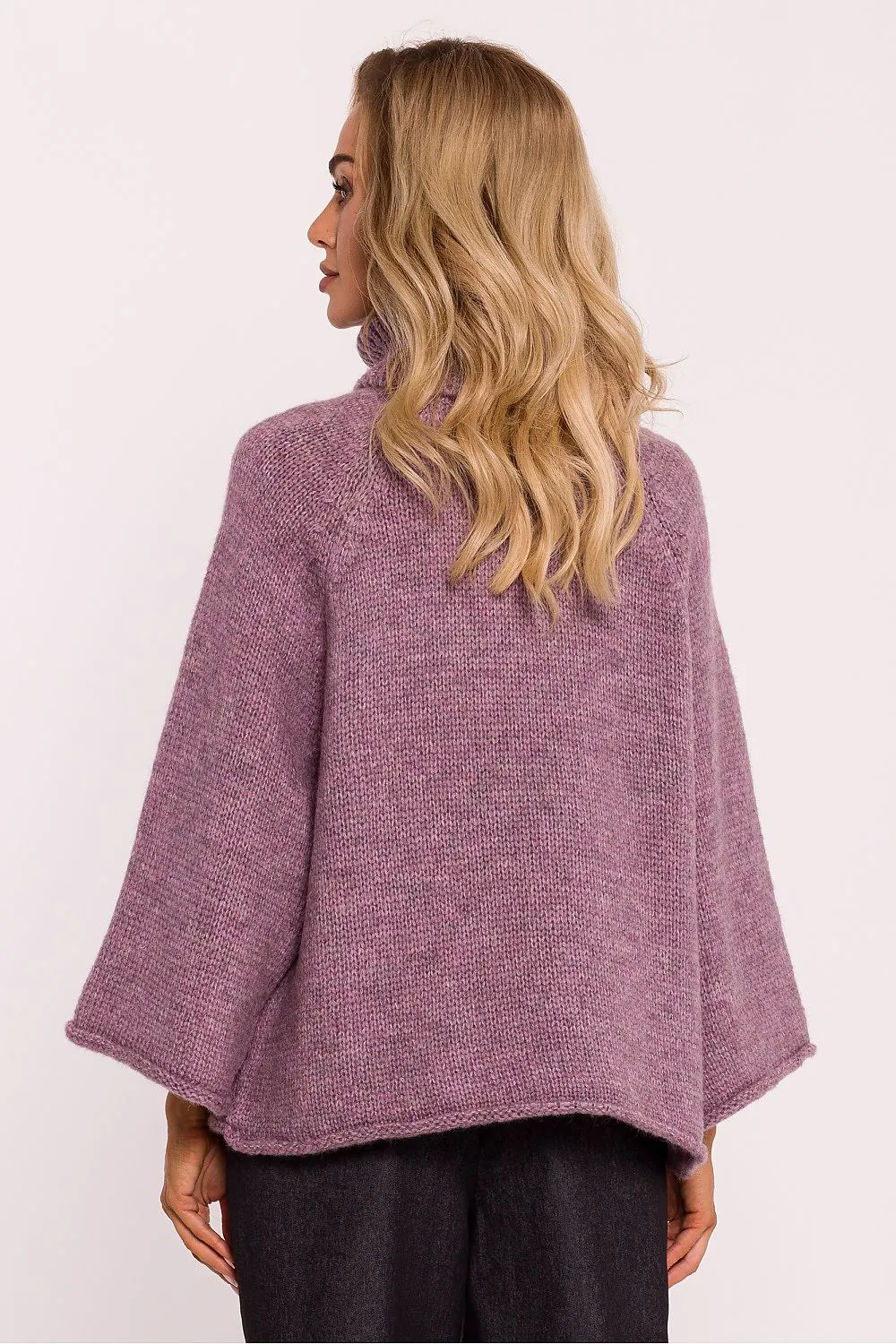 Oversized Turtleneck Pile Sweater