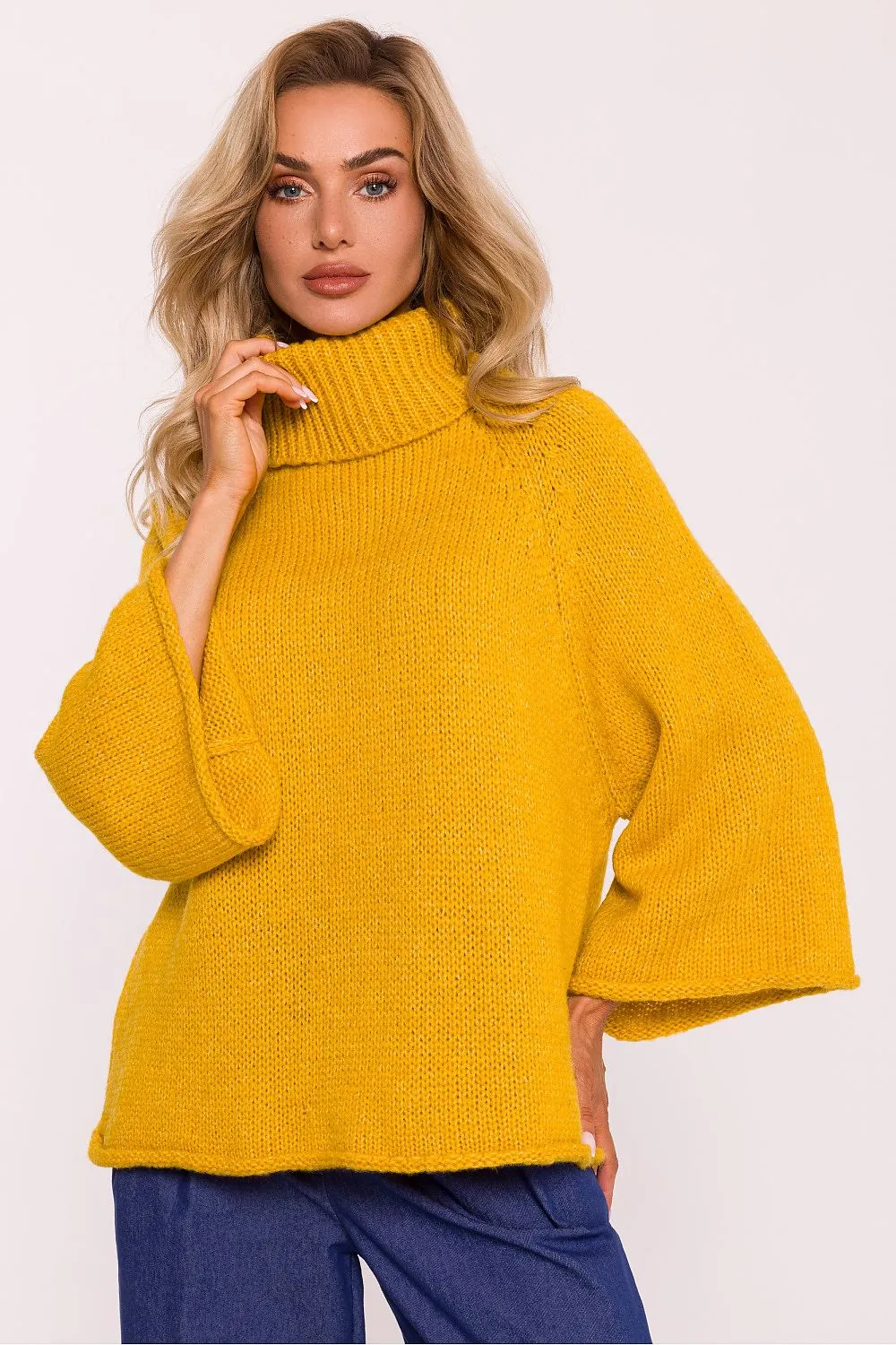 Oversized Turtleneck Pile Sweater