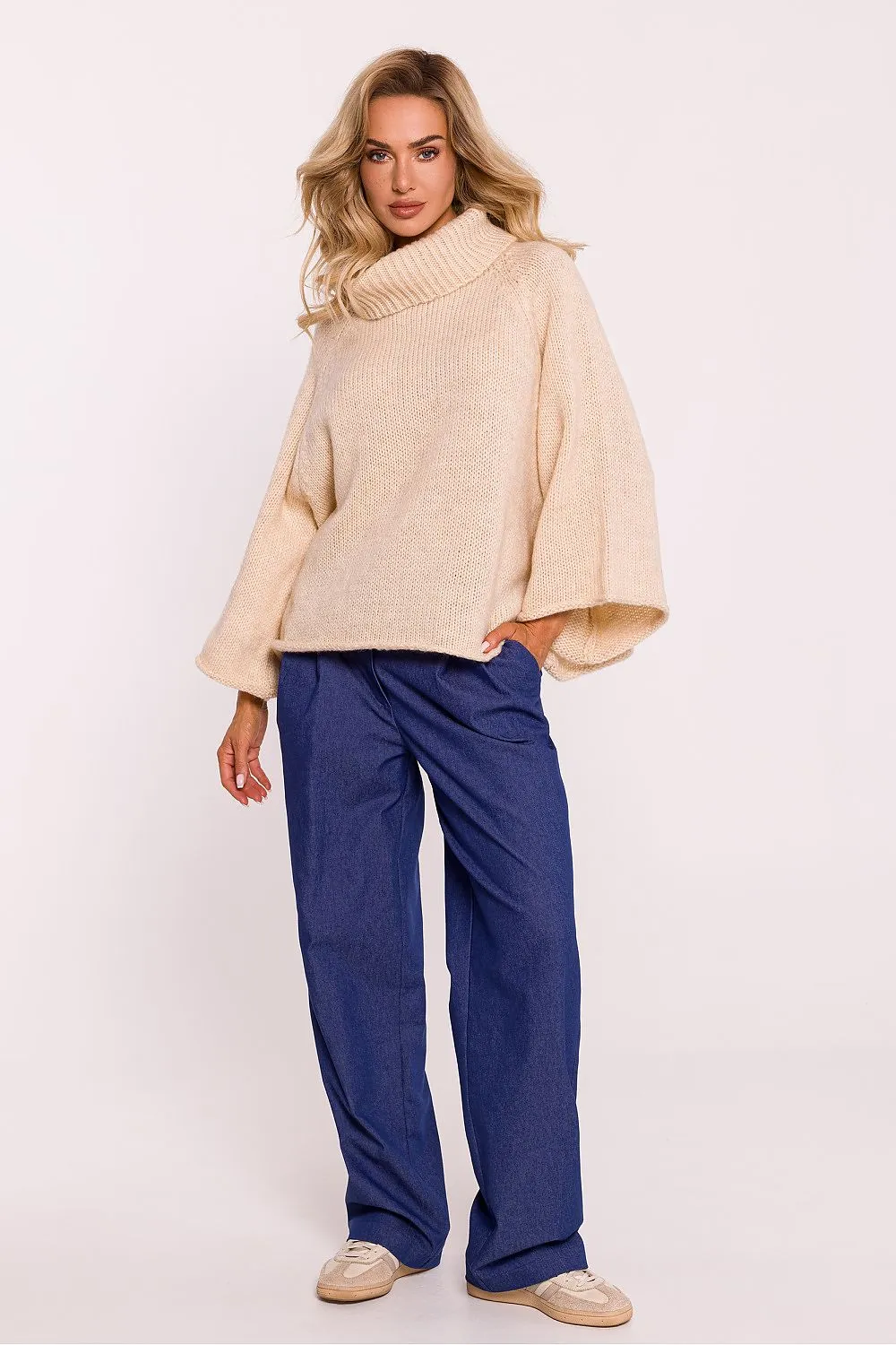 Oversized Turtleneck Pile Sweater