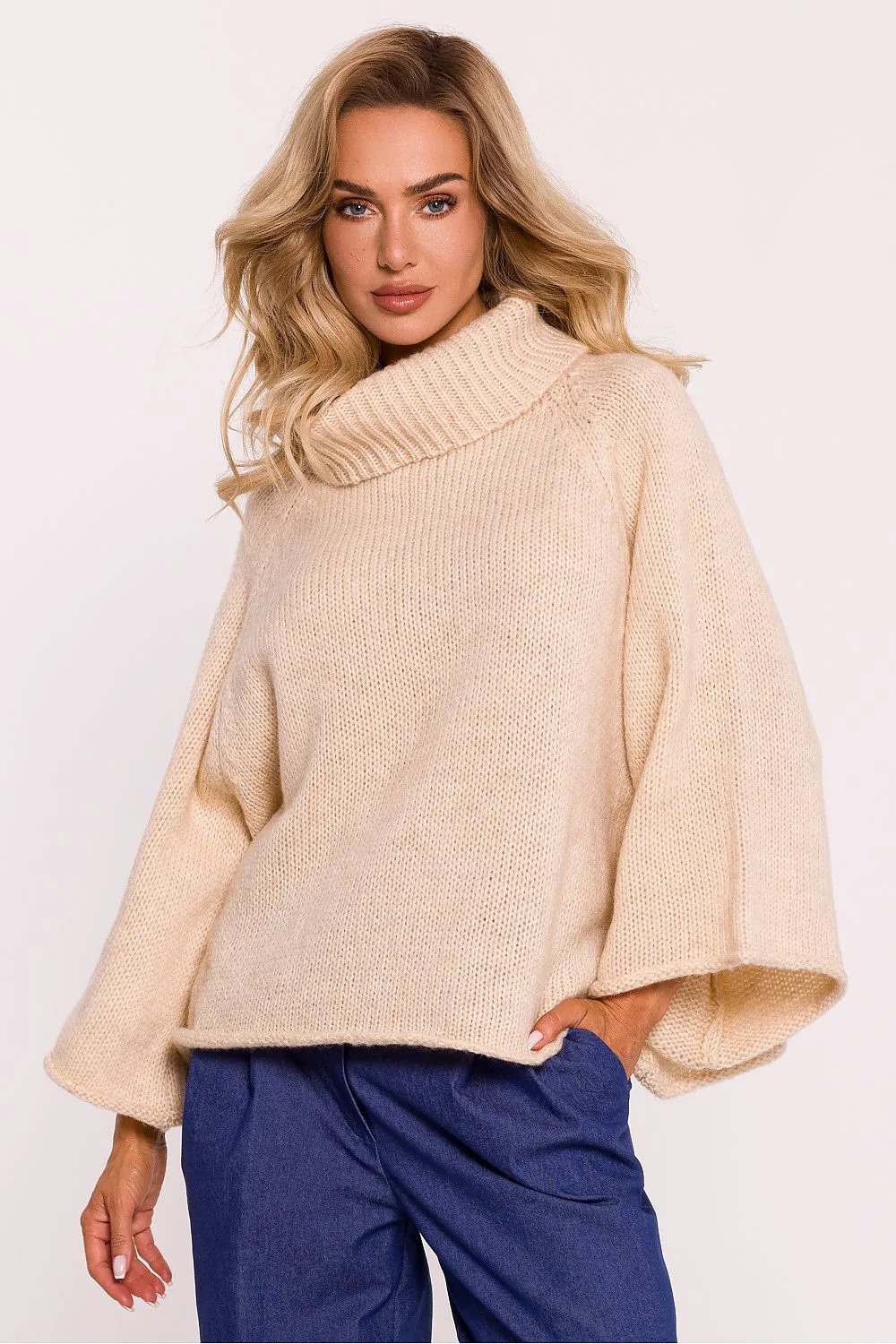 Oversized Turtleneck Pile Sweater