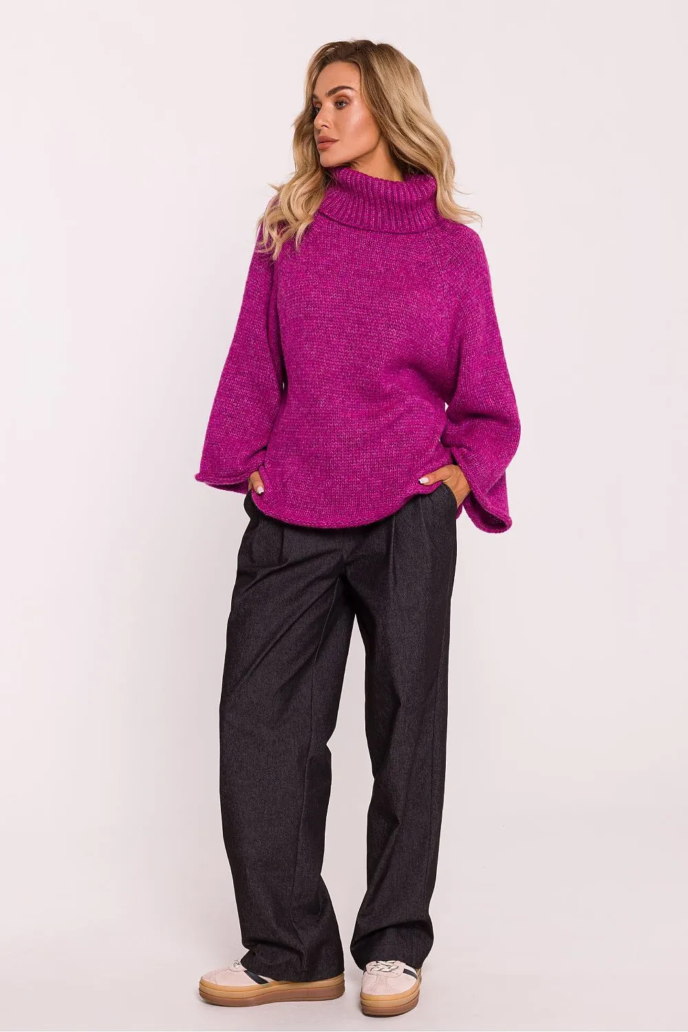 Oversized Turtleneck Pile Sweater