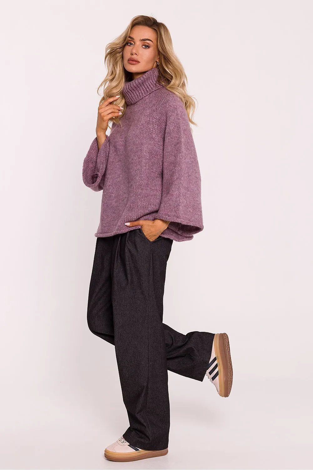 Oversized Turtleneck Pile Sweater
