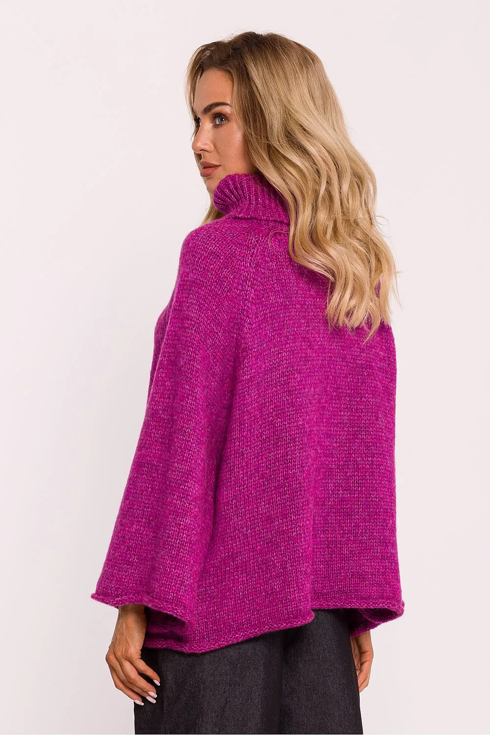 Oversized Turtleneck Pile Sweater