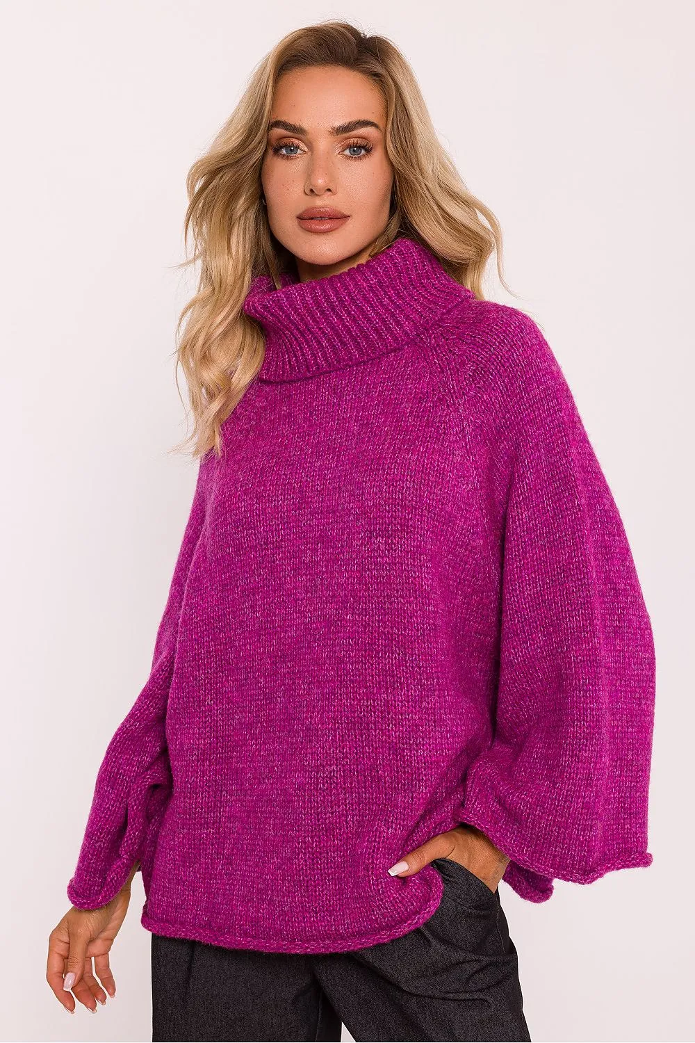 Oversized Turtleneck Pile Sweater