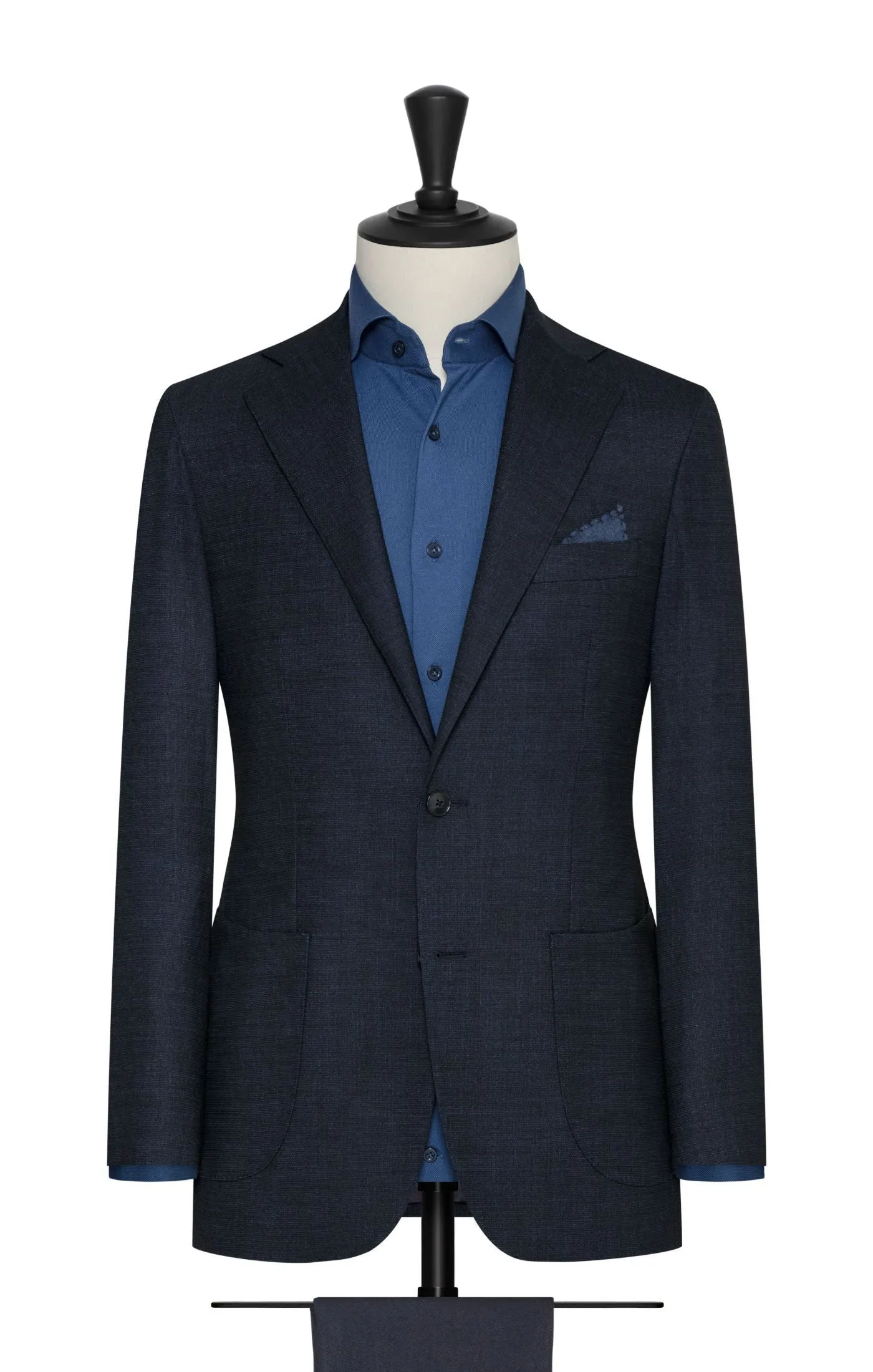Paulo Oliveira Stretch Blazer in Navy Blue Merino Wool