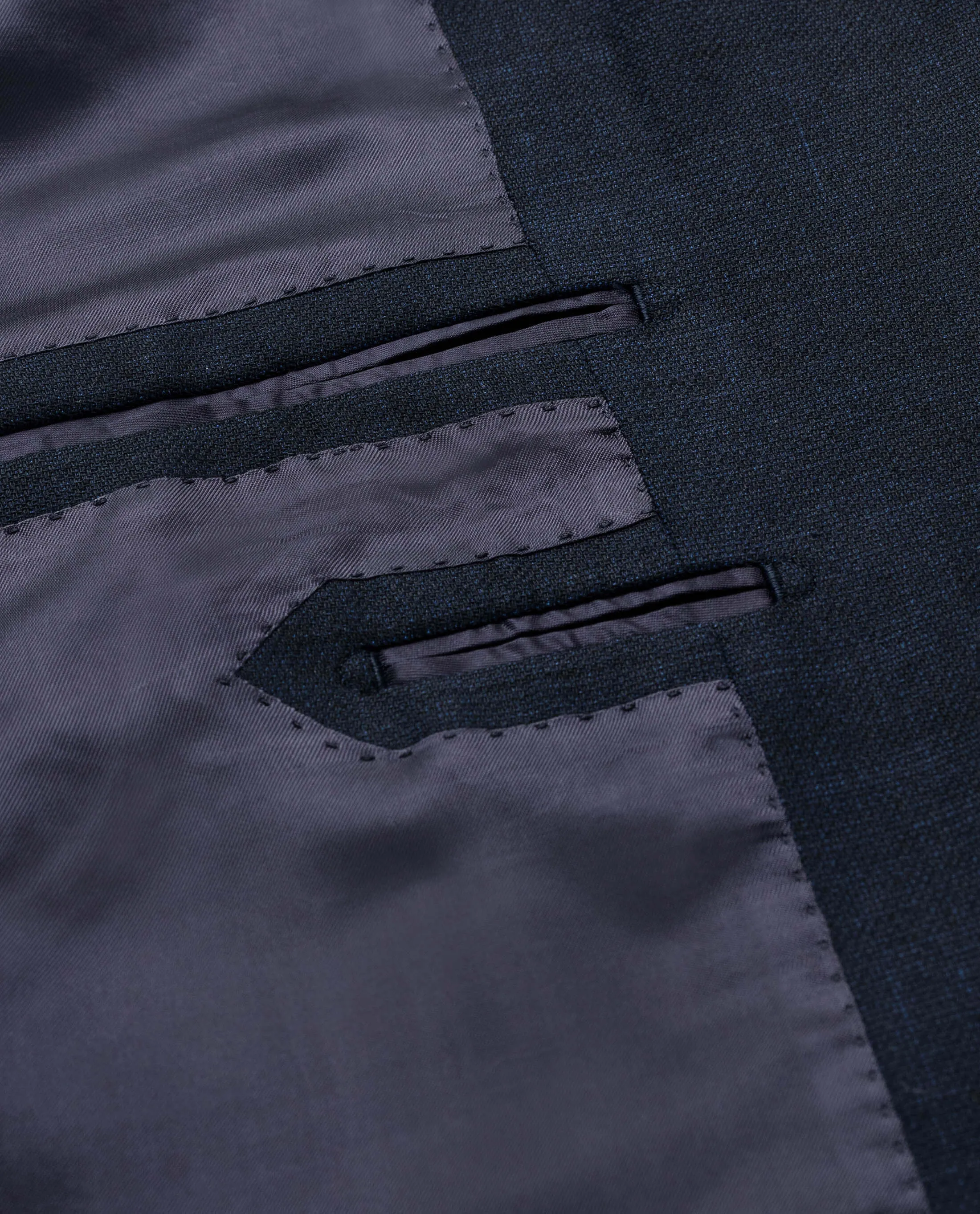 Paulo Oliveira Stretch Blazer in Navy Blue Merino Wool