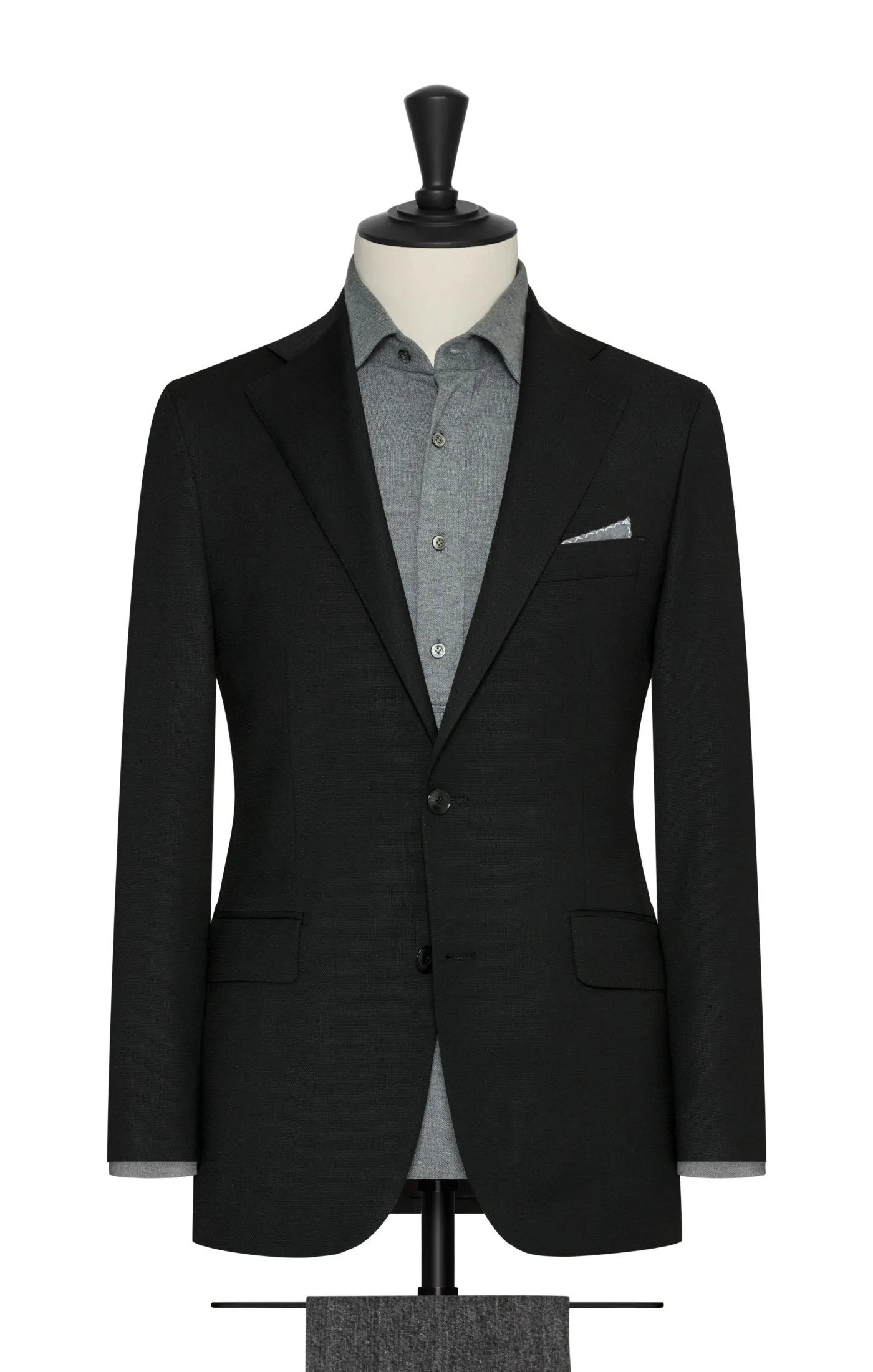 Paulo Oliveira Travel Jacket in Black Merino Wool Blend