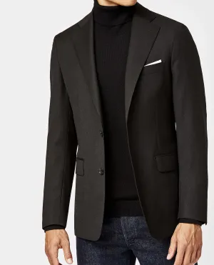 Paulo Oliveira Travel Jacket in Black Merino Wool Blend