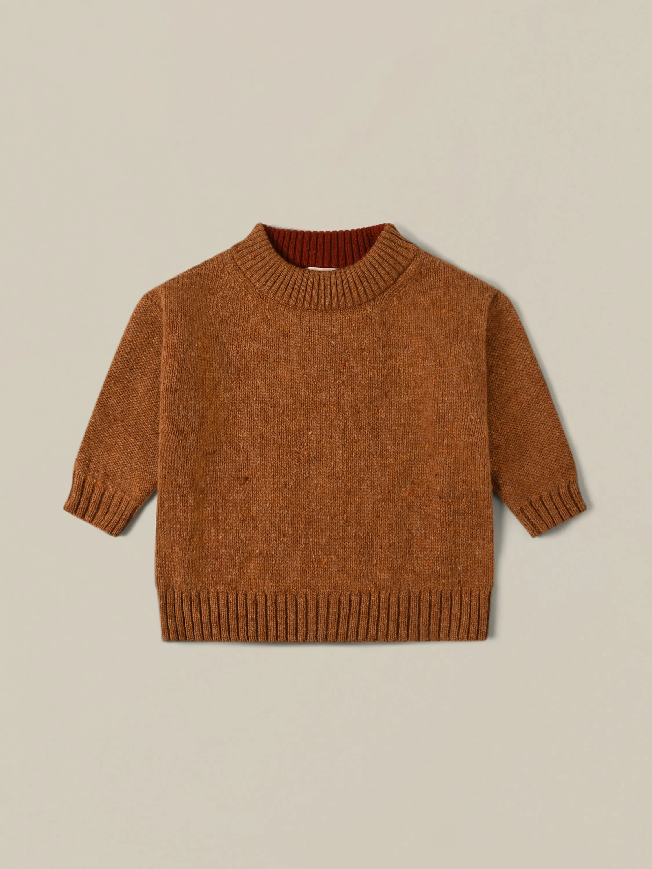 Pecan Boxy Wool Jumper