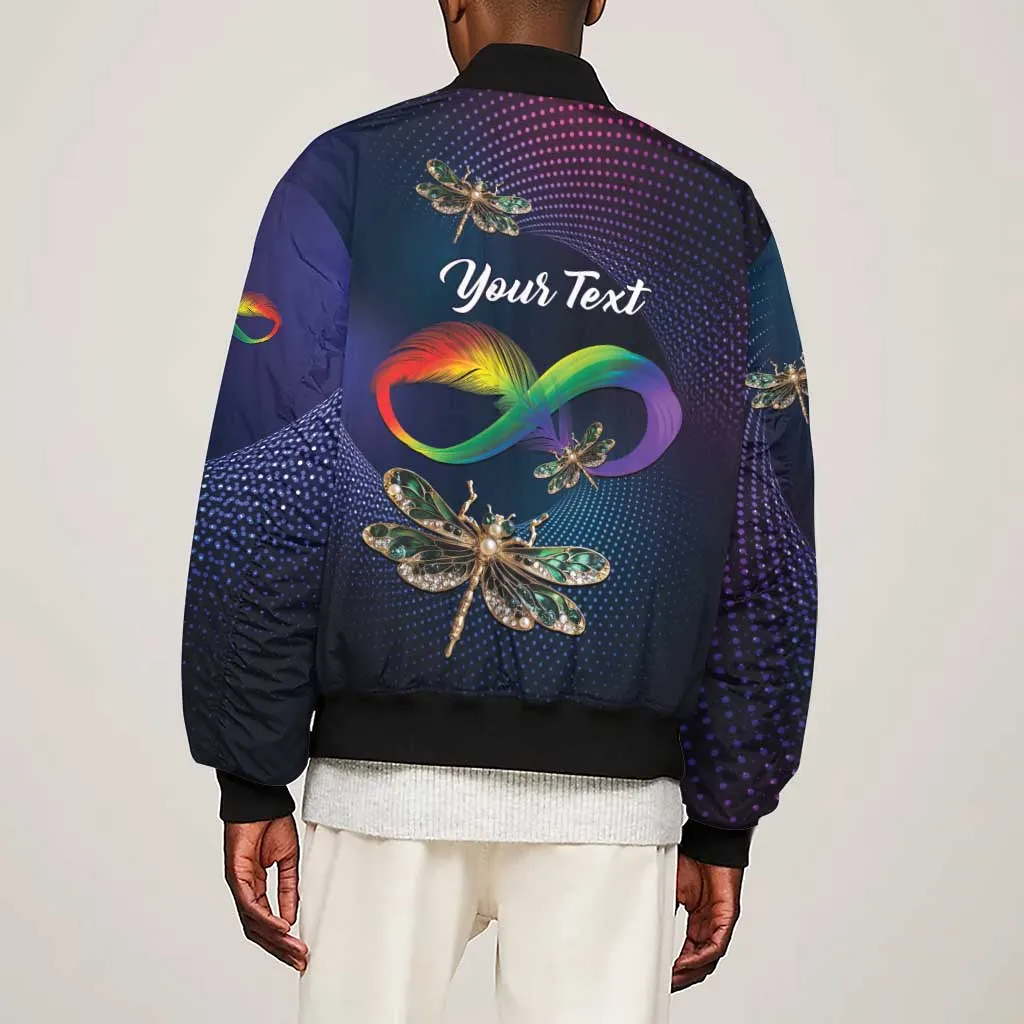 Personalized As Long As I Breathe You'll Be Remembered Sleeve Zip Bomber Jacket Luxury Dragonfly - Feather Infinity LT01