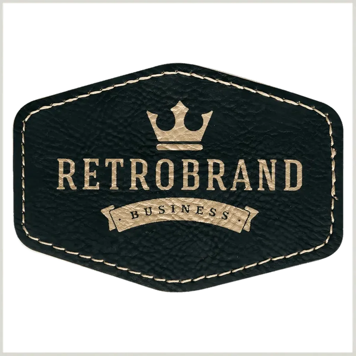 Personalized Patches in Self-Adhesive Leatherette - Hexagon Shape